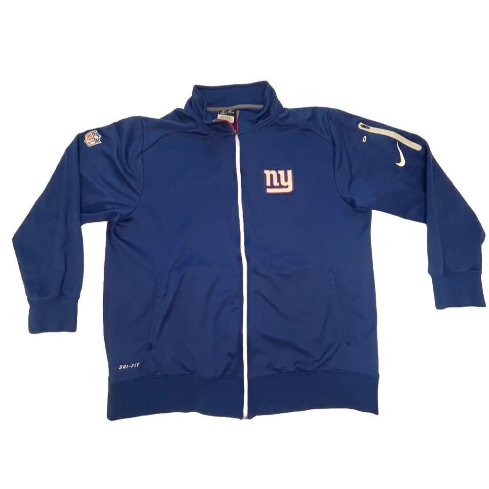 VTG Nike New York Giants NFL On Field Dri-Fit Jacket Full Zip Men’s LG Pockets